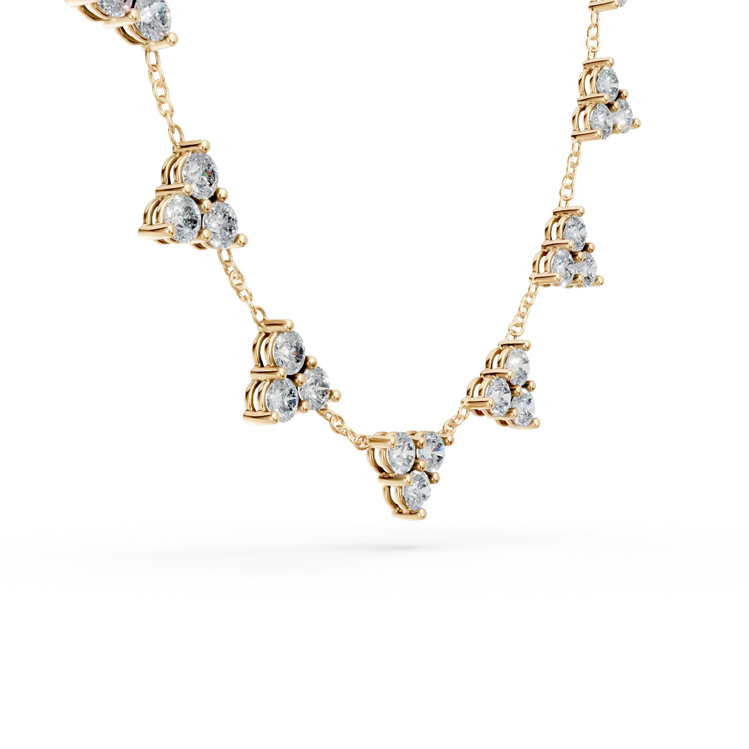 Колие от жълто злато с 0.9кт диаманти