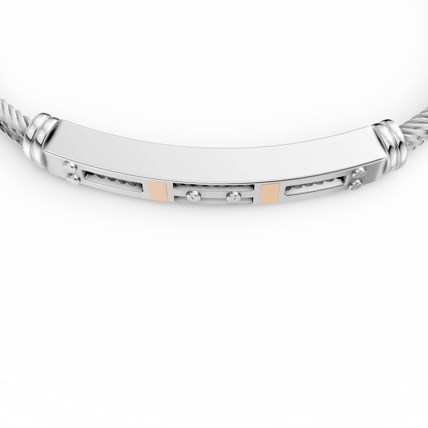 Steel and rose gold bracelet for men