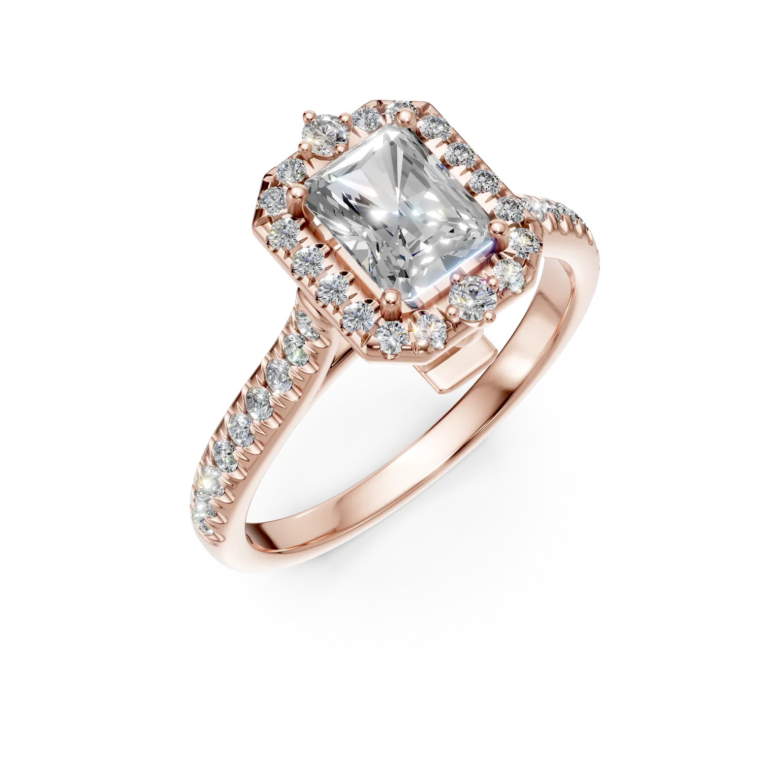 Rose gold engagement ring with 0.9ct diamonds-190635