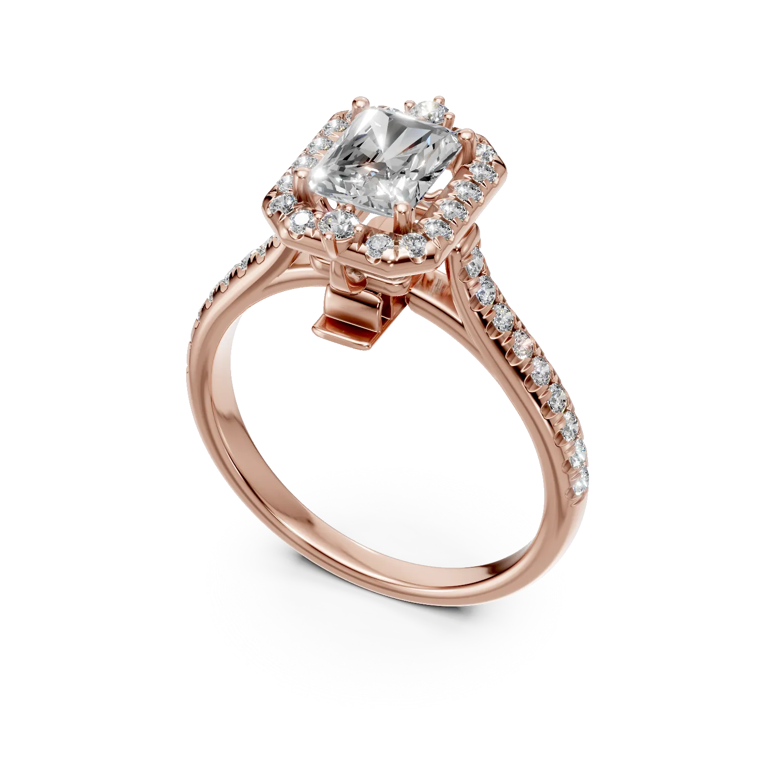 Rose gold engagement ring with 0.9ct diamonds