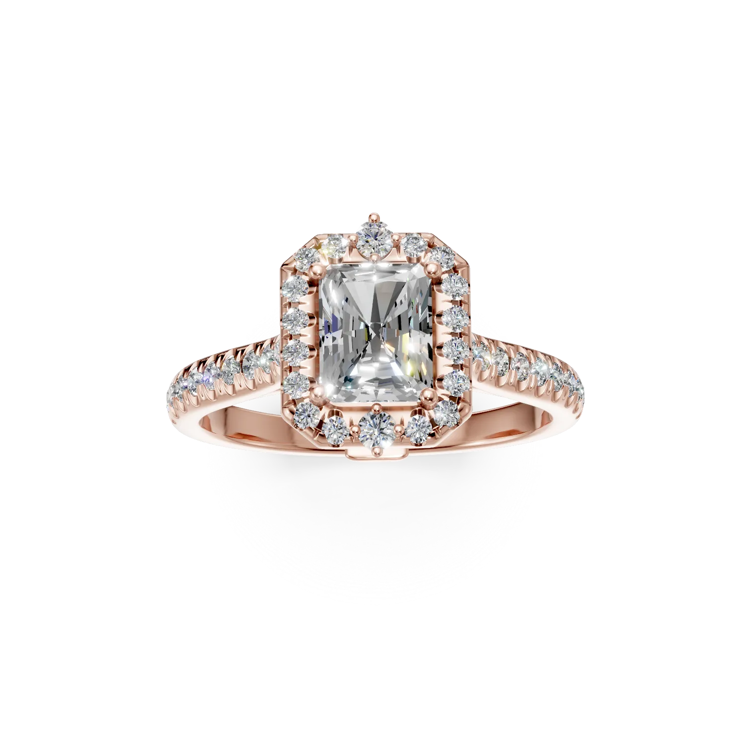 Rose gold engagement ring with 0.9ct diamonds