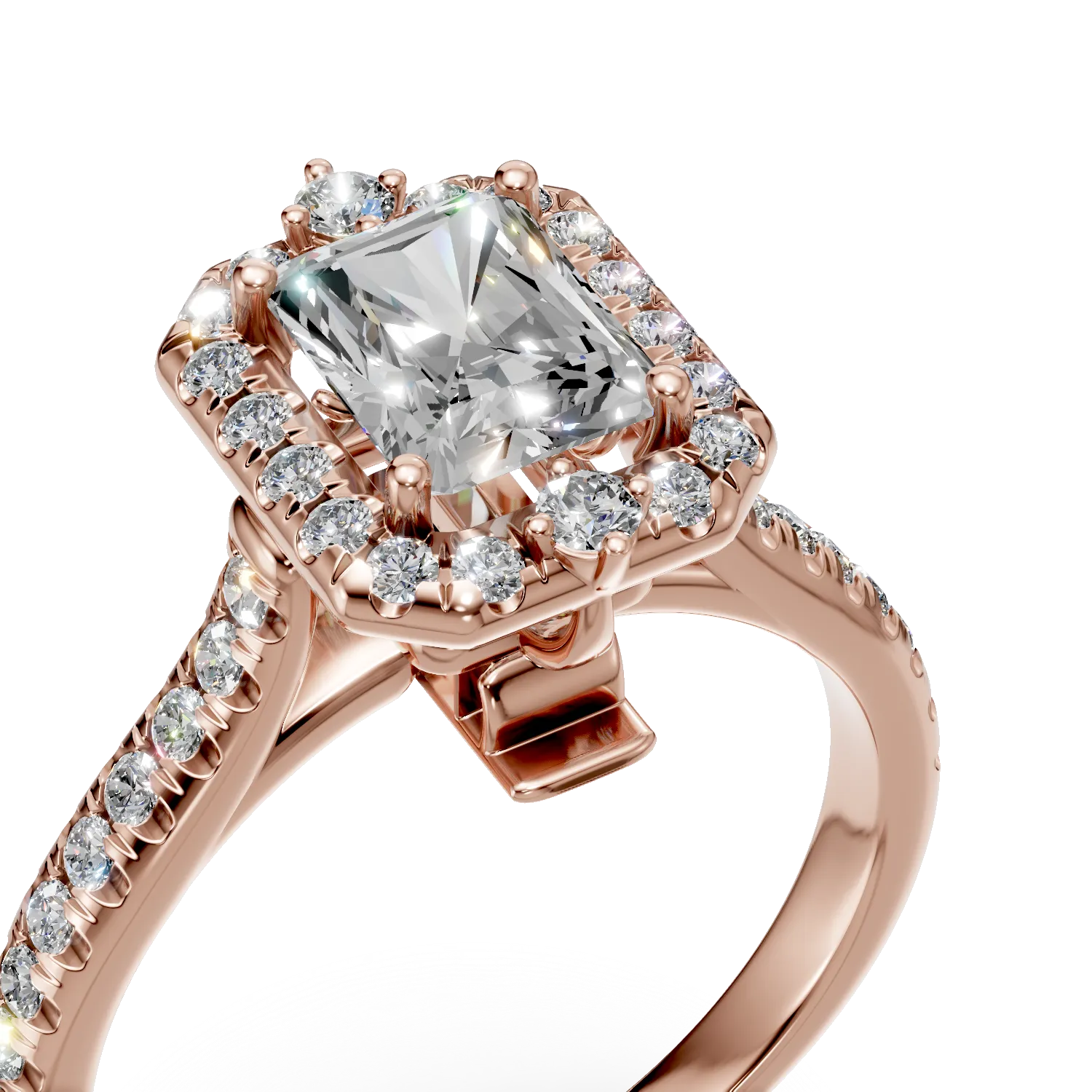 Rose gold engagement ring with 0.9ct diamonds