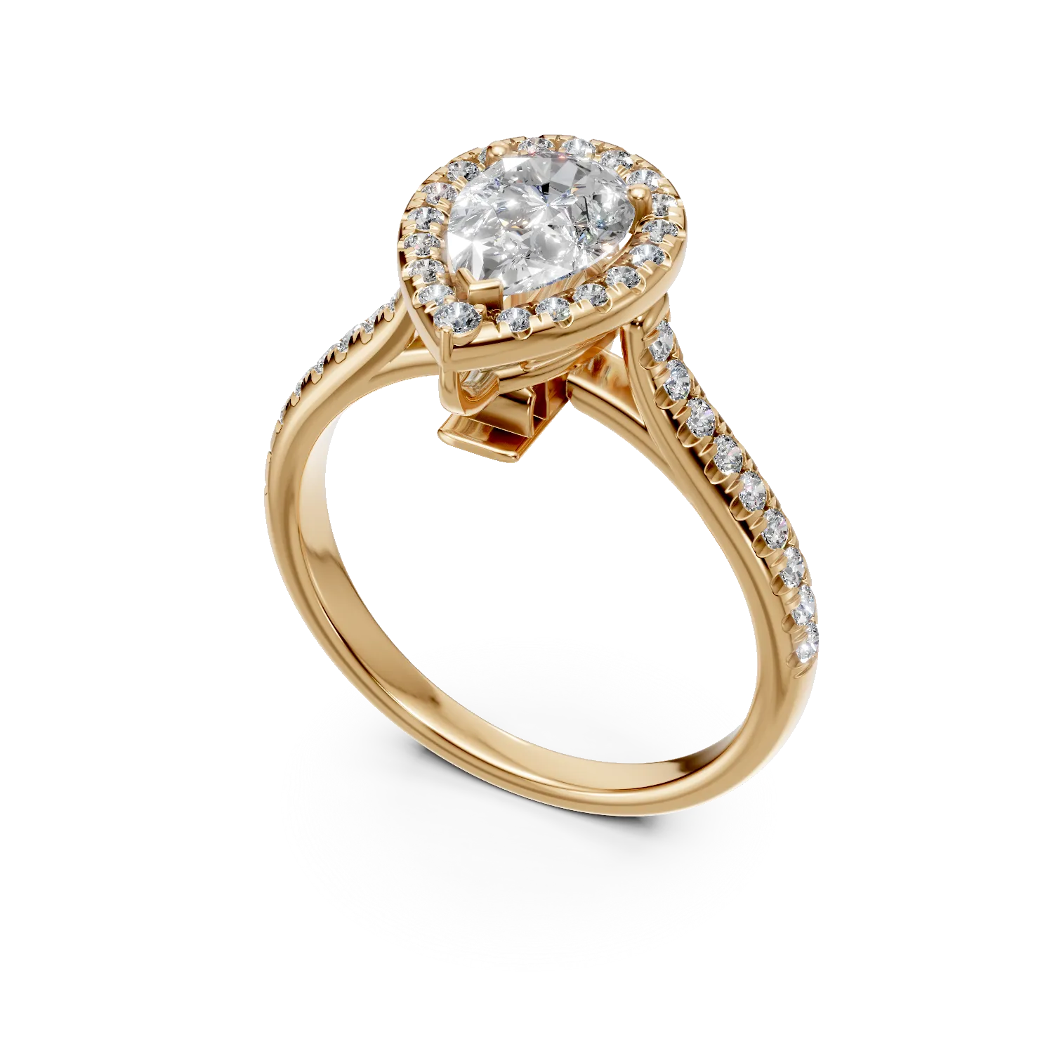 Yellow gold engagement ring with 1.1ct diamonds