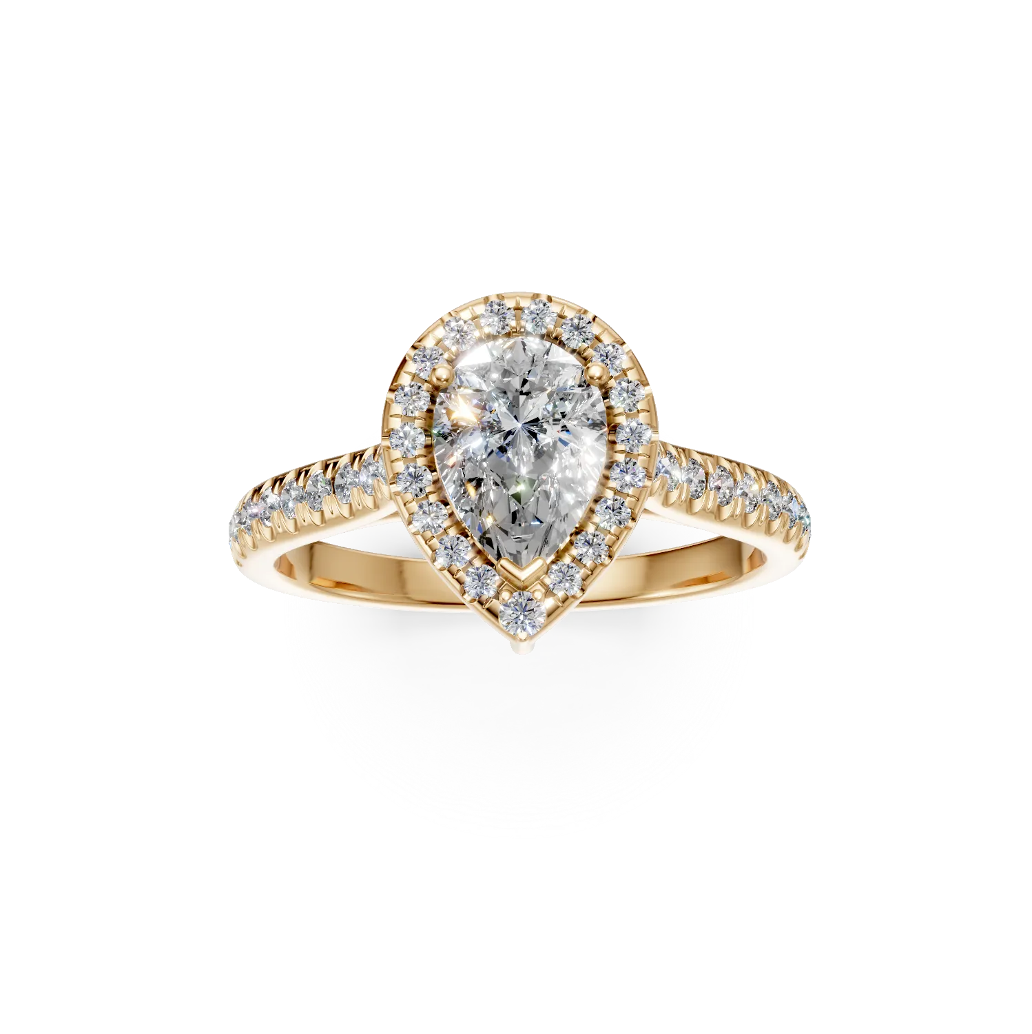 Yellow gold engagement ring with 1.1ct diamonds
