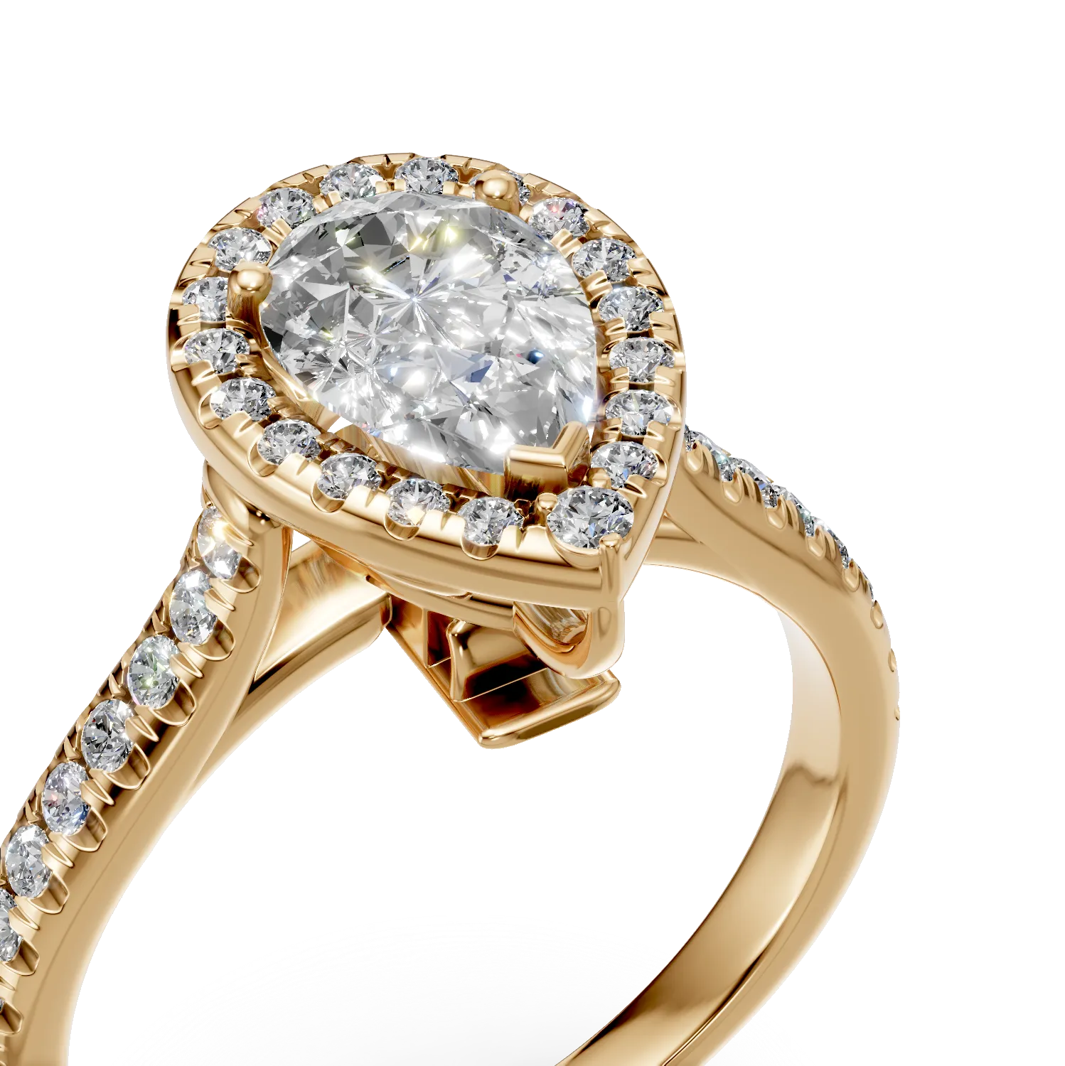 Yellow gold engagement ring with 1.1ct diamonds