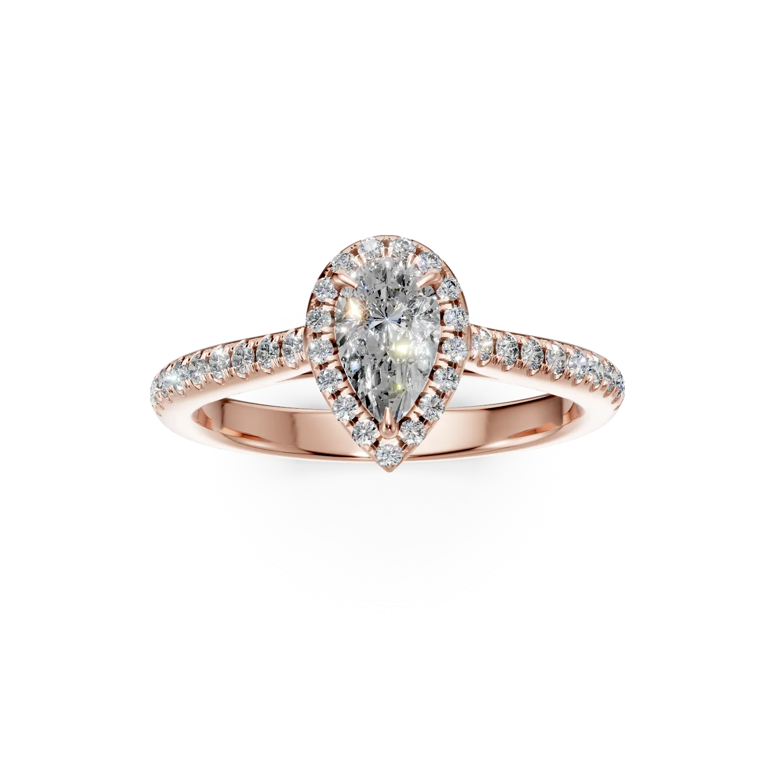 Inel de logodna din aur roz cu diamante de 0.7ct