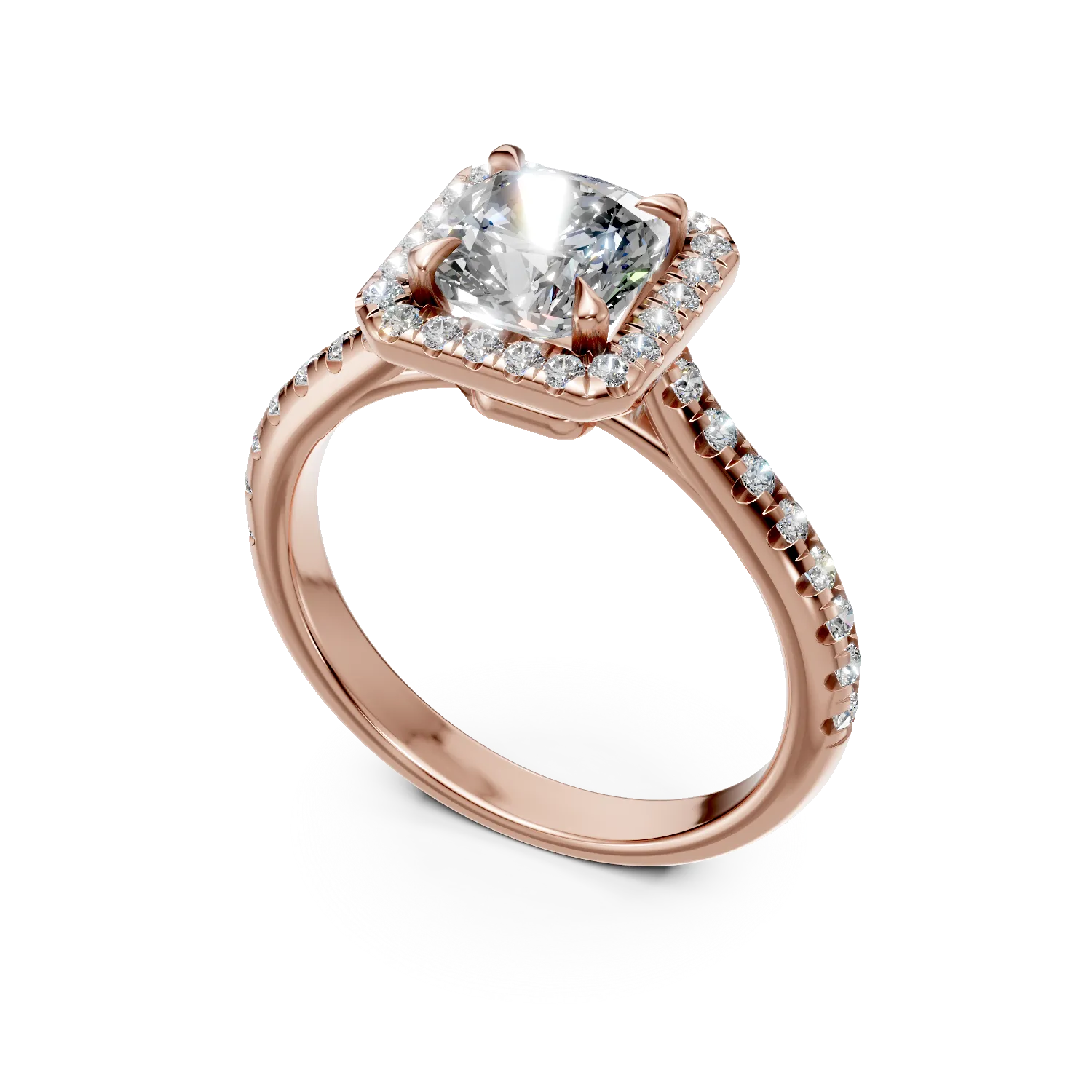 Rose gold engagement ring with 1.9ct diamonds