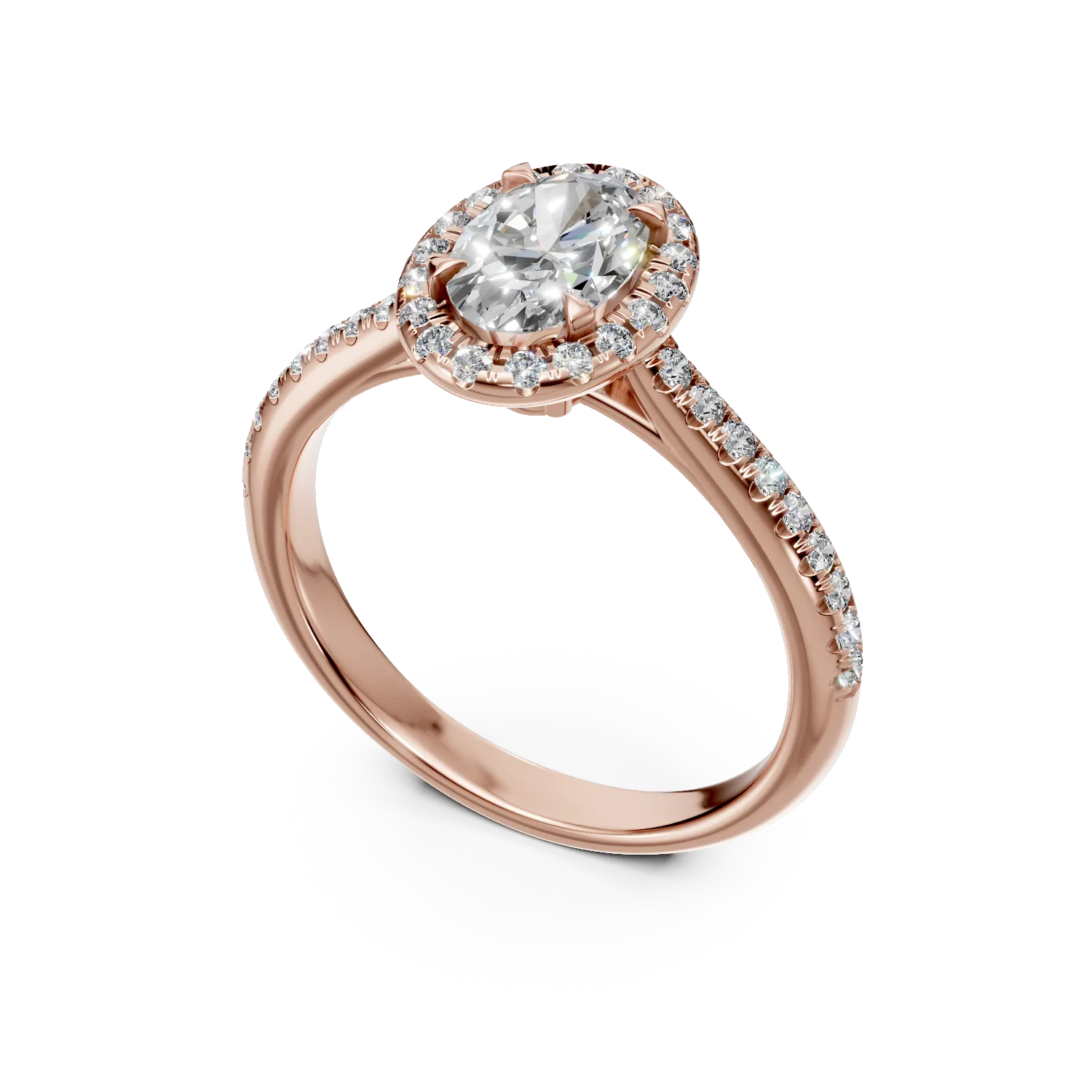 Rose gold engagement ring with 1.1ct diamonds
