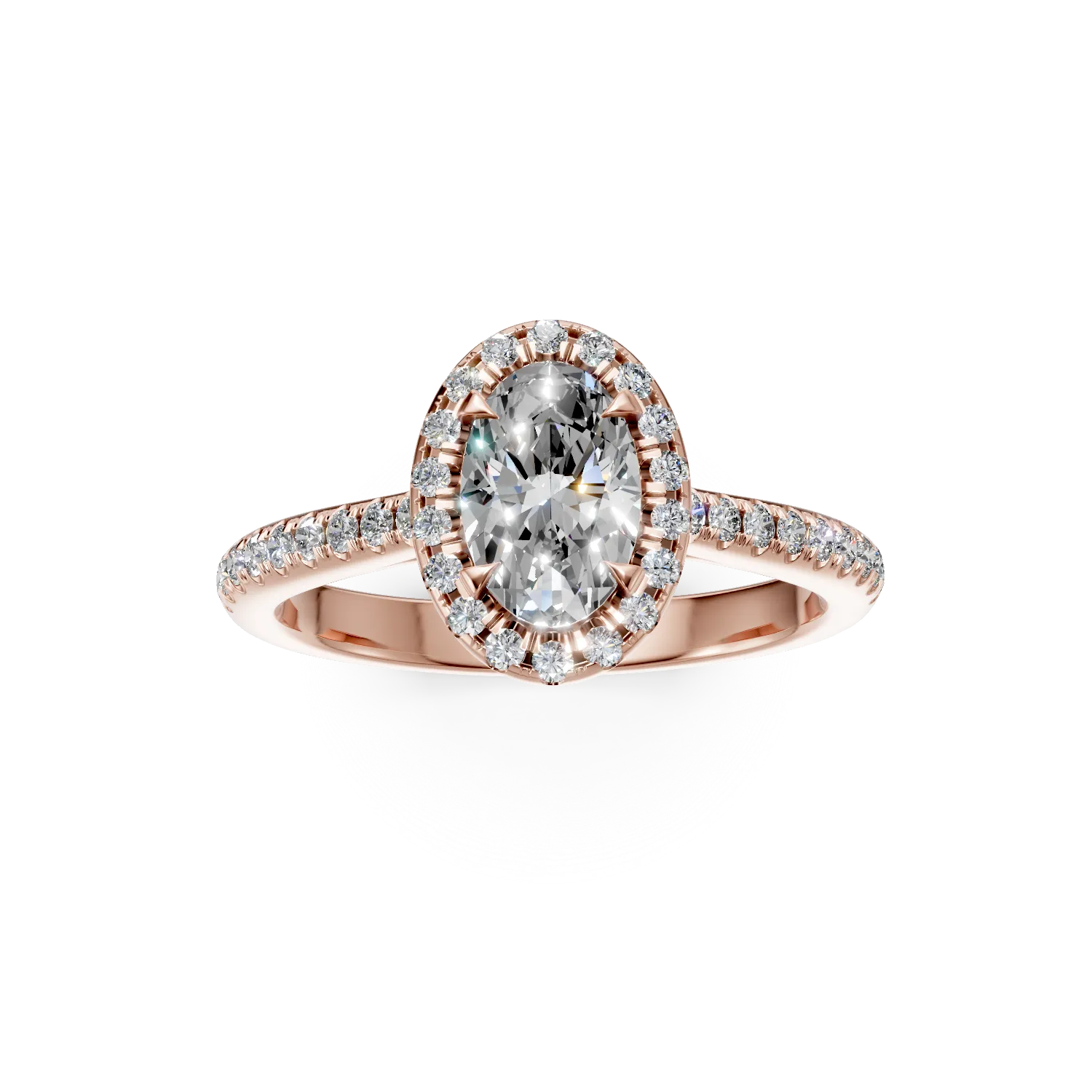 Rose gold engagement ring with 1.1ct diamonds
