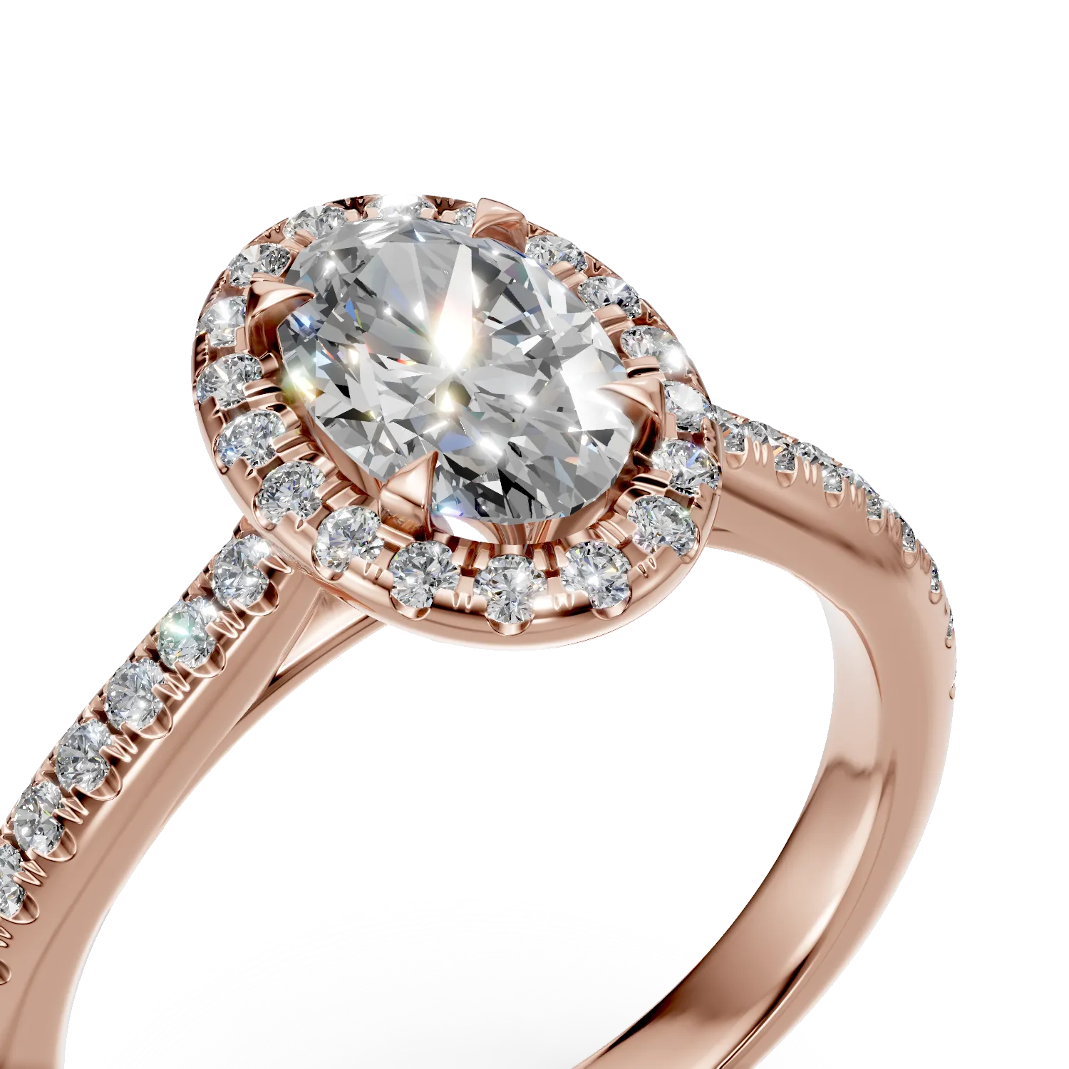 Rose gold engagement ring with 1.1ct diamonds