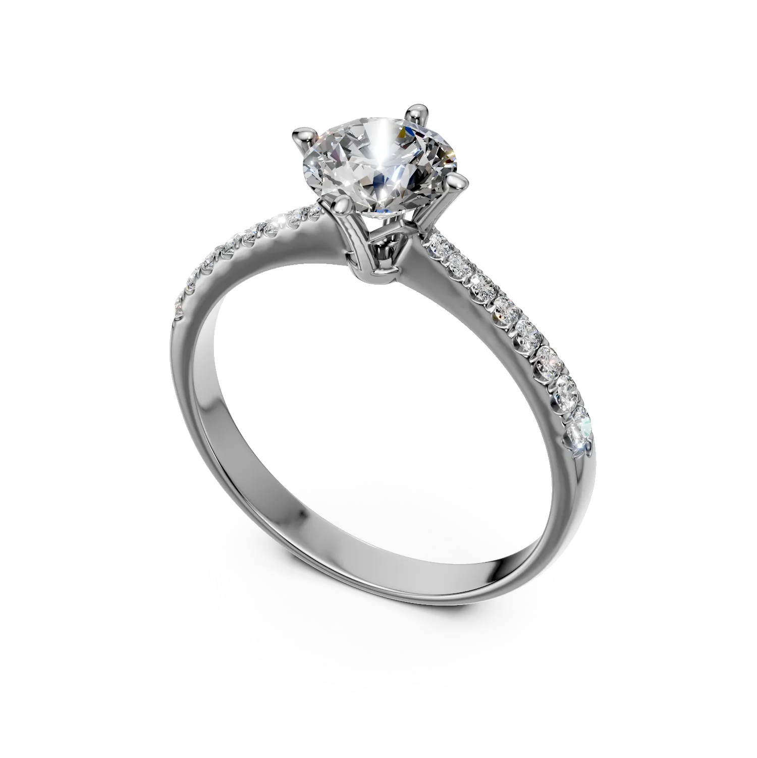 Inel de logodna din aur alb cu diamante de 1.1ct