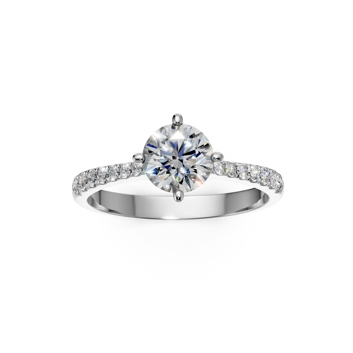 Inel de logodna din aur alb cu diamante de 1.1ct