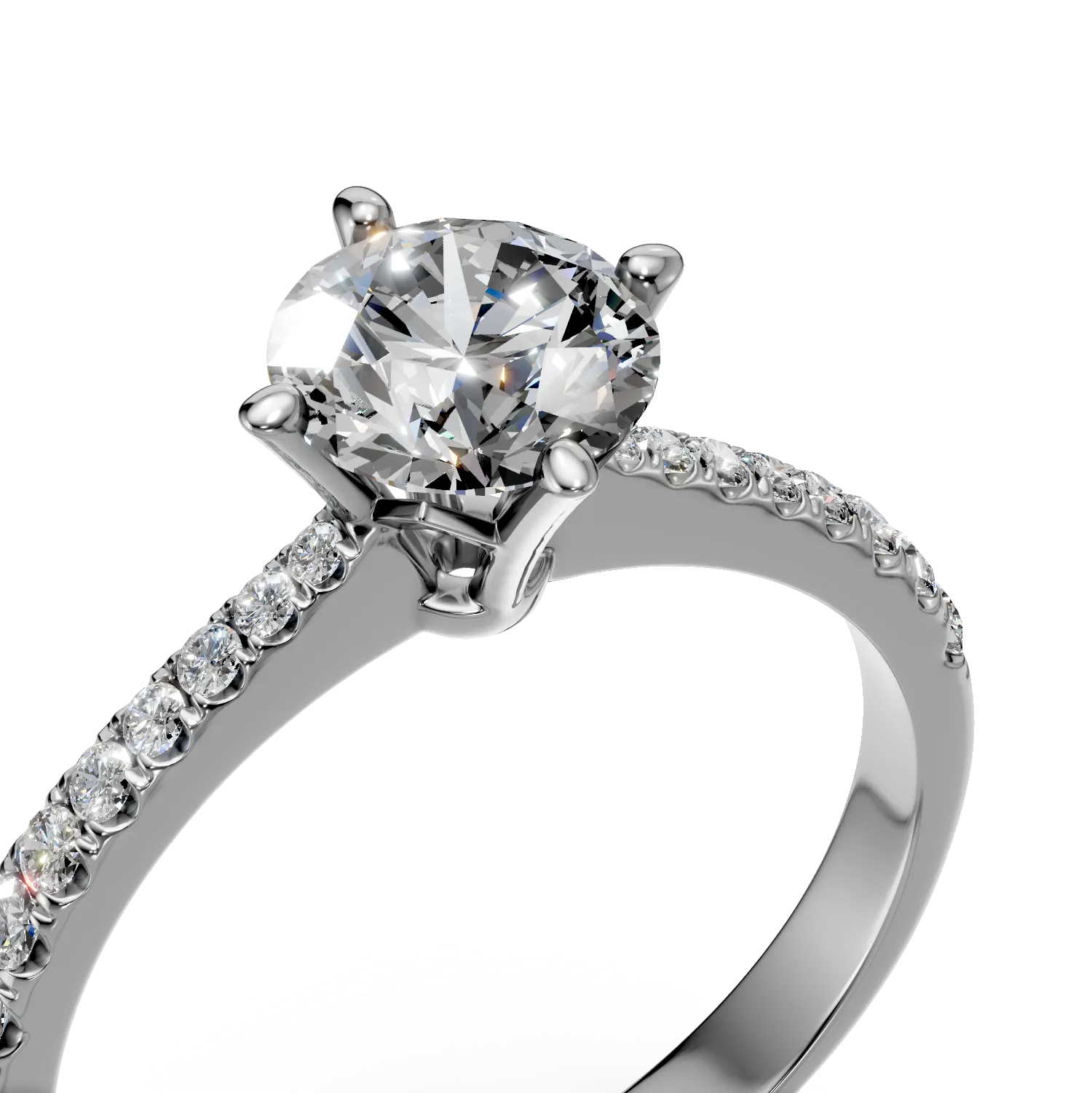 Inel de logodna din aur alb cu diamante de 1.1ct
