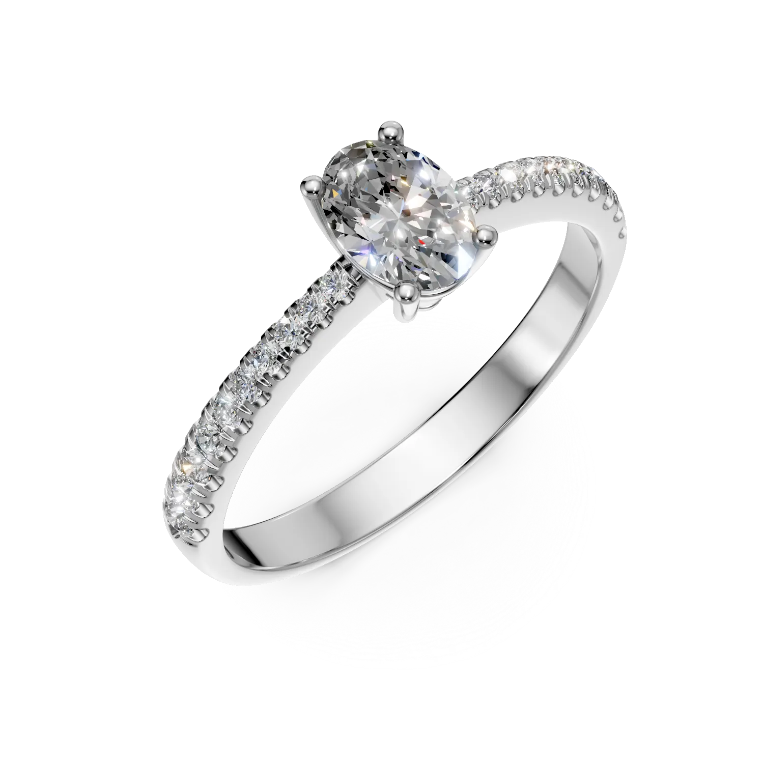 Pierścionek zaręczynowy z białego złota z diamentami 0.6ct-190651