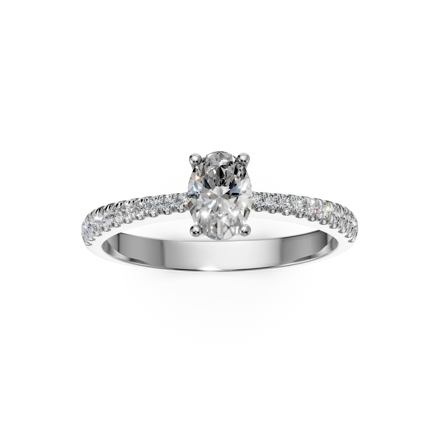 Inel de logodna din aur alb cu diamante de 0.6ct