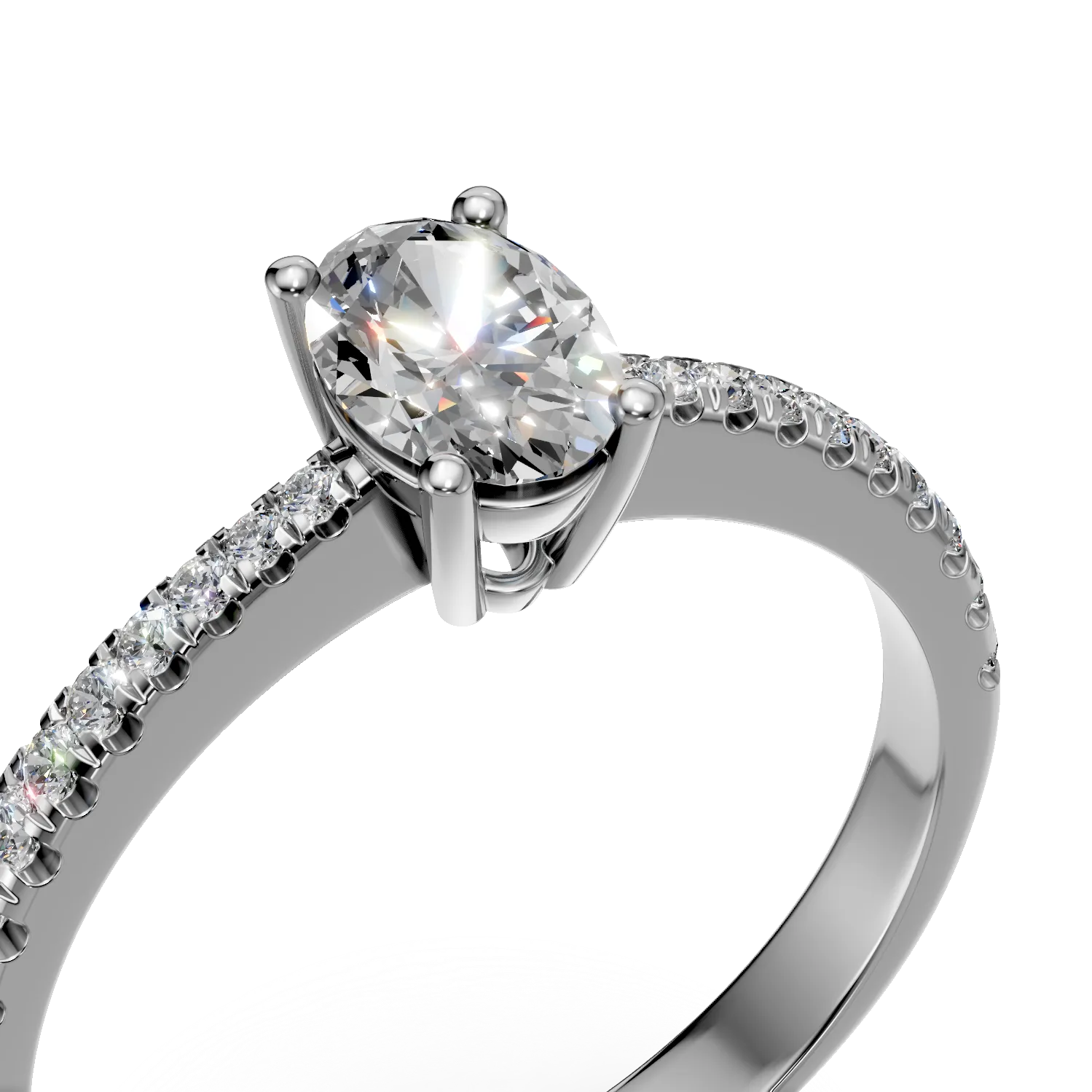 Inel de logodna din aur alb cu diamante de 0.6ct