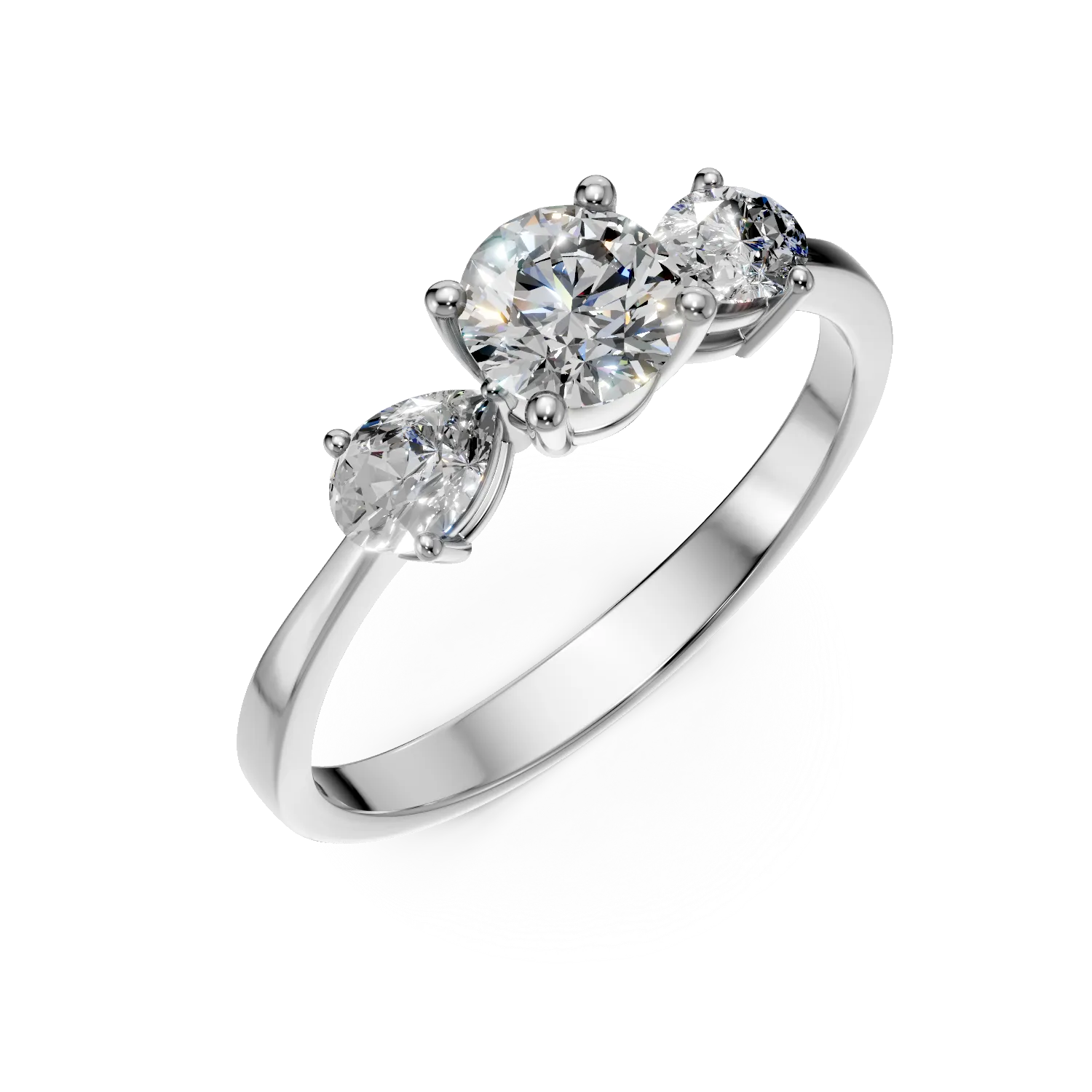 Fehérarany eljegyzési gyűrű 0.9ct gyémántokkal