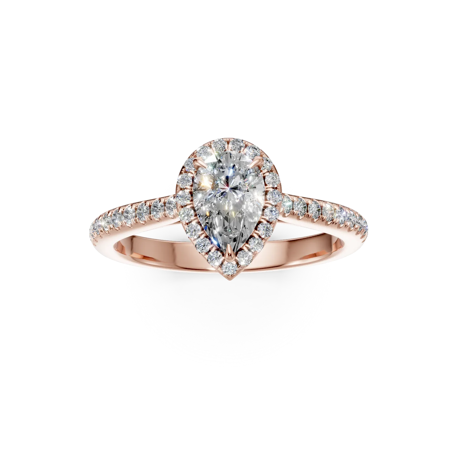 Inel de logodna din aur roz cu diamante de 1ct