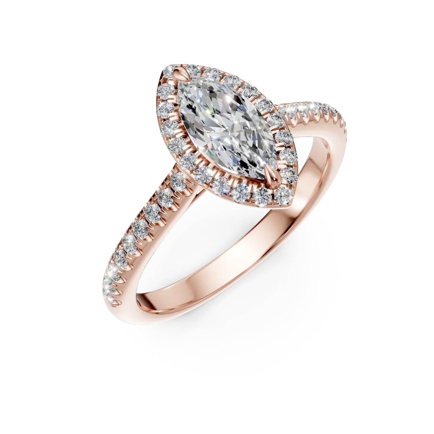 Rose gold engagement ring with 1ct diamonds