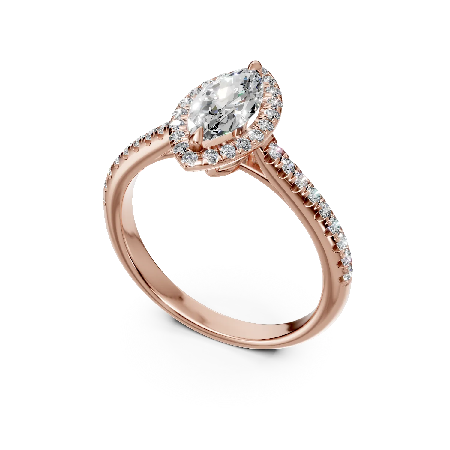 Rose gold engagement ring with 1ct diamonds