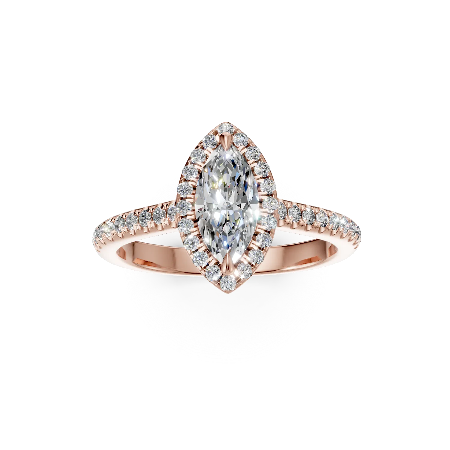 Rose gold engagement ring with 1ct diamonds