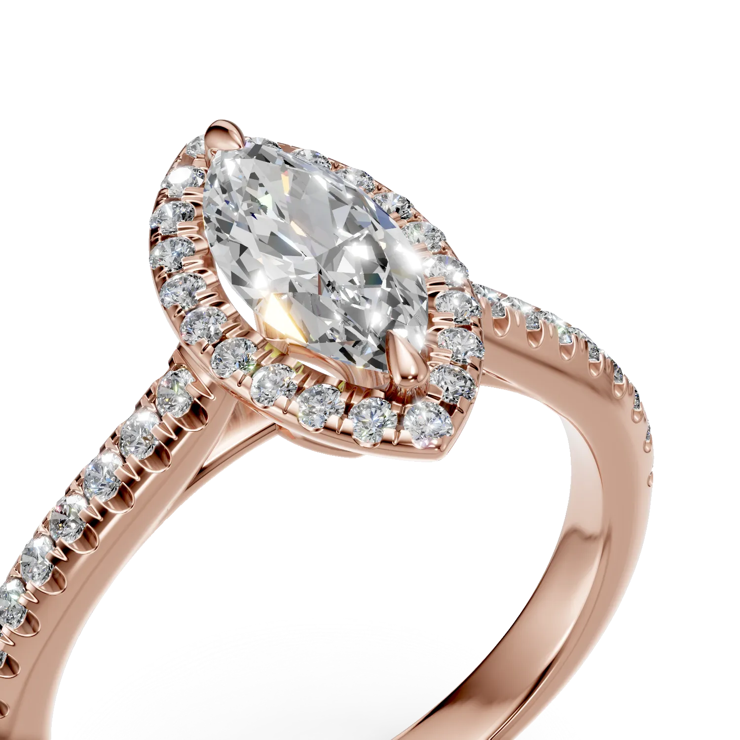 Rose gold engagement ring with 1ct diamonds