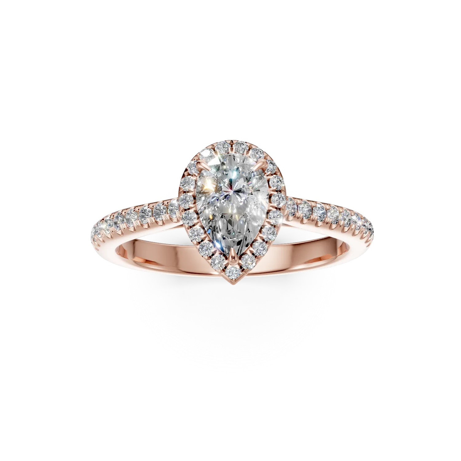 Inel de logodna din aur roz cu diamante de 1ct