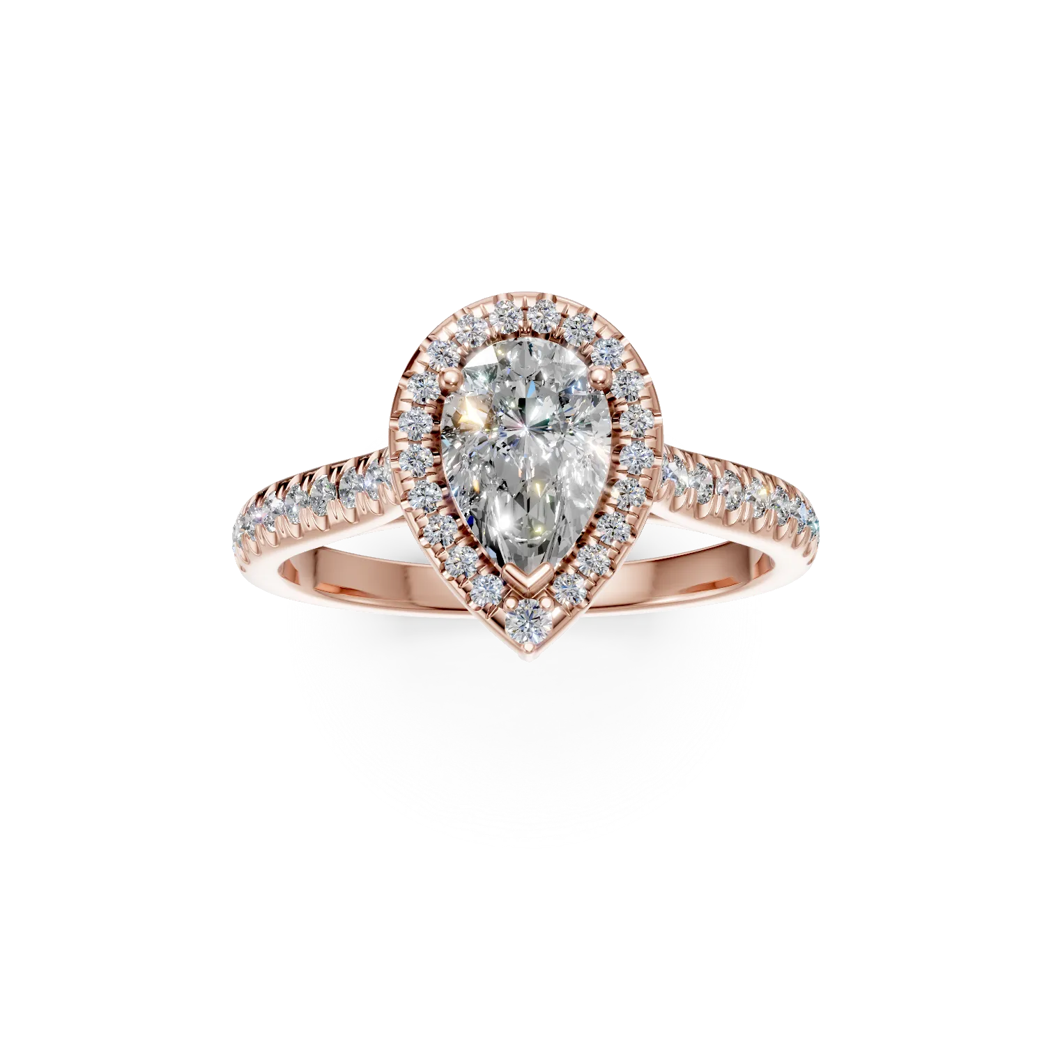 Inel de logodna din aur roz cu diamante de 1.2ct