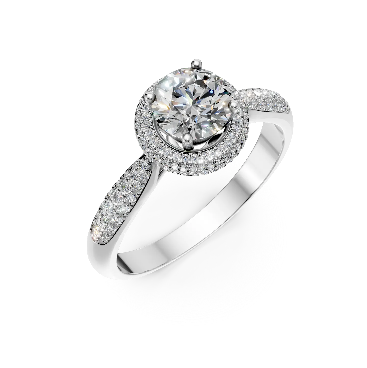 Fehérarany eljegyzési gyűrű 1.2ct gyémántokkal