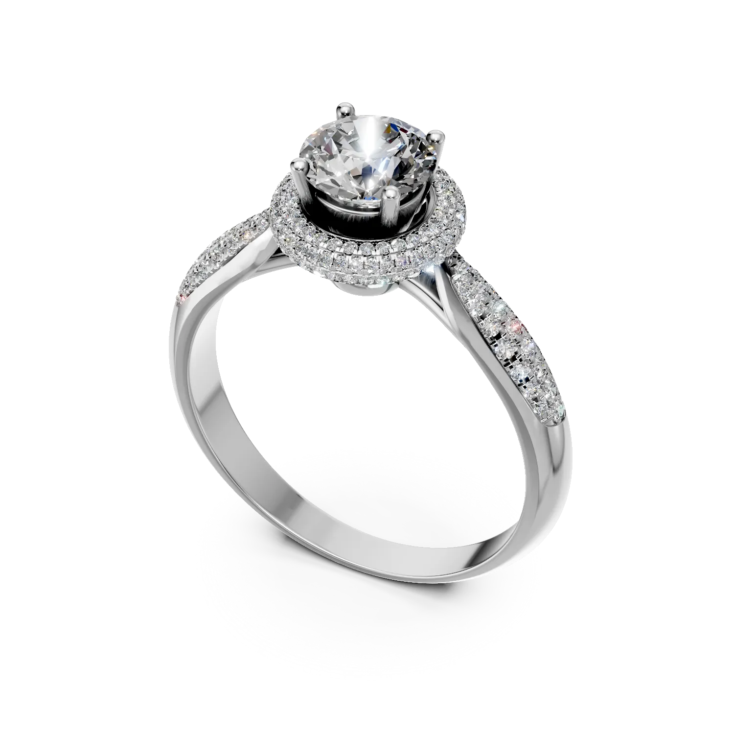 Inel de logodna din aur alb cu diamante de 1.2ct