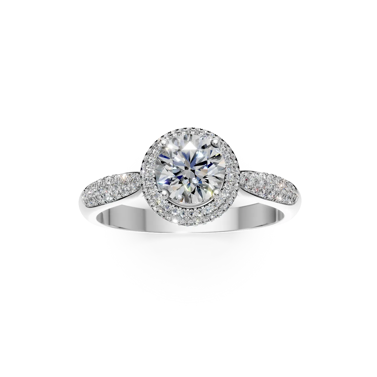 Inel de logodna din aur alb cu diamante de 1.2ct