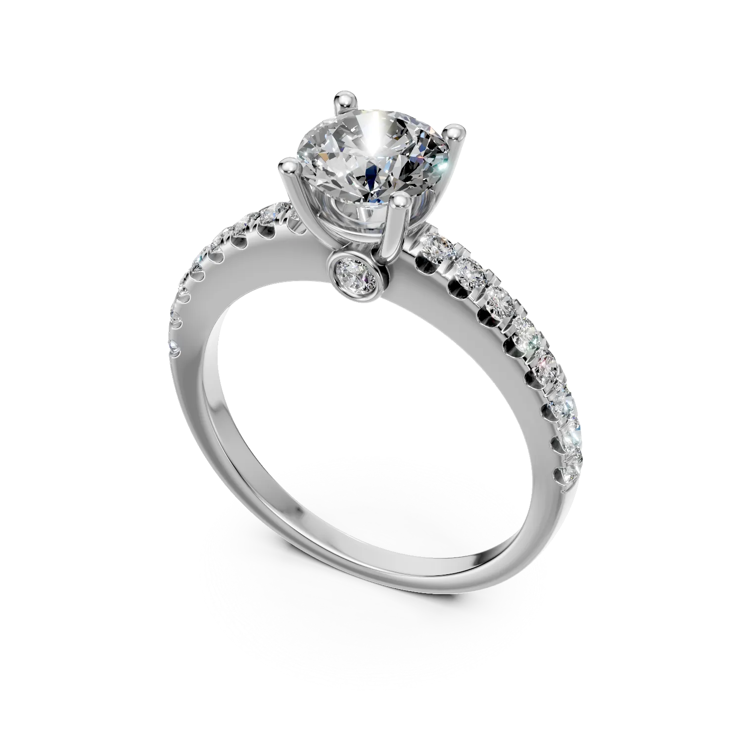 White gold engagement ring with 1.5ct diamonds