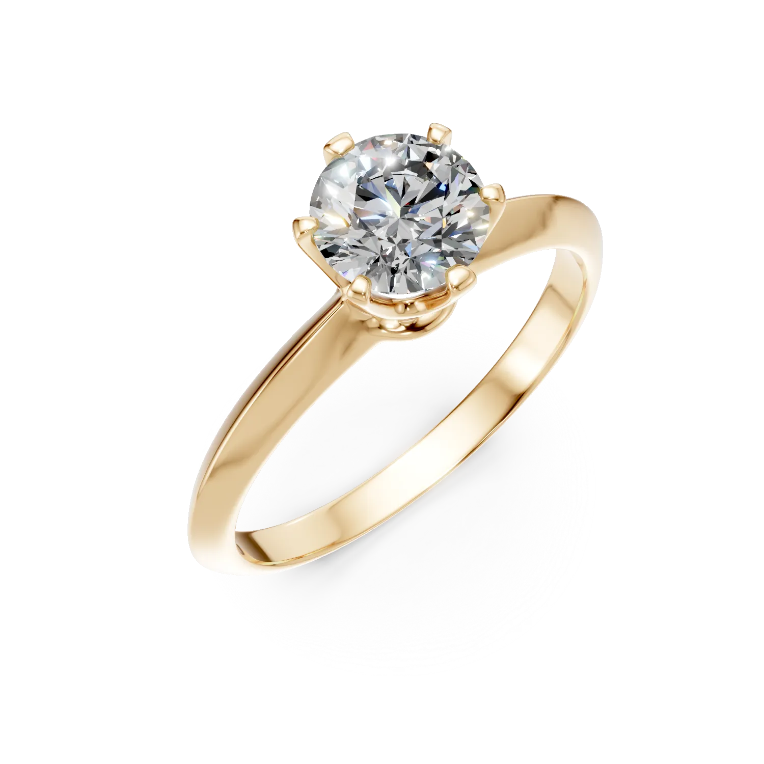 Yellow gold engagement ring with 1ct diamond-190681
