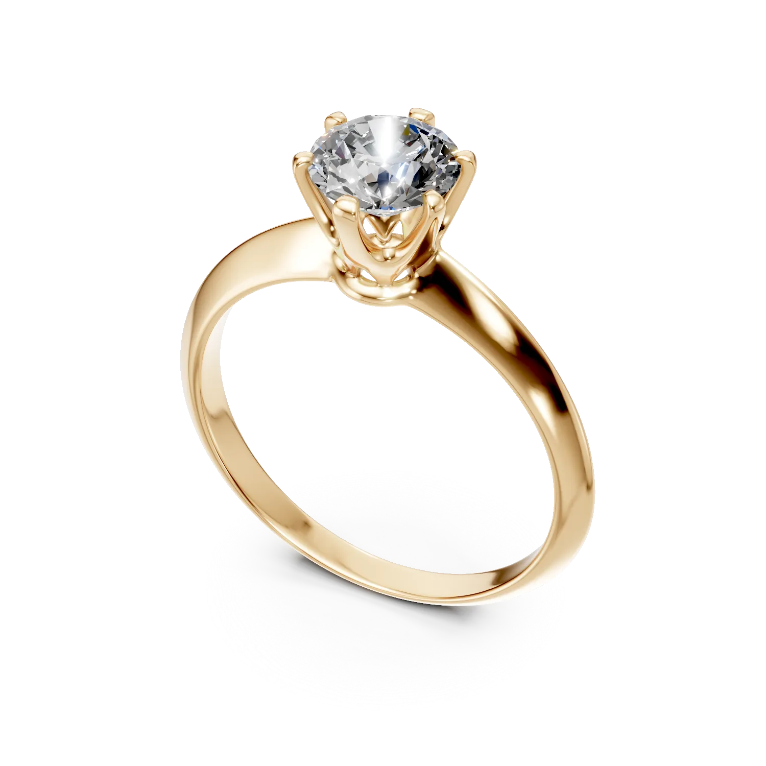 Yellow gold engagement ring with 1ct diamond