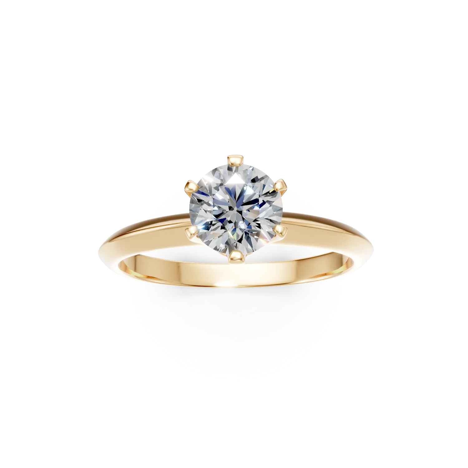 Yellow gold engagement ring with 1ct diamond