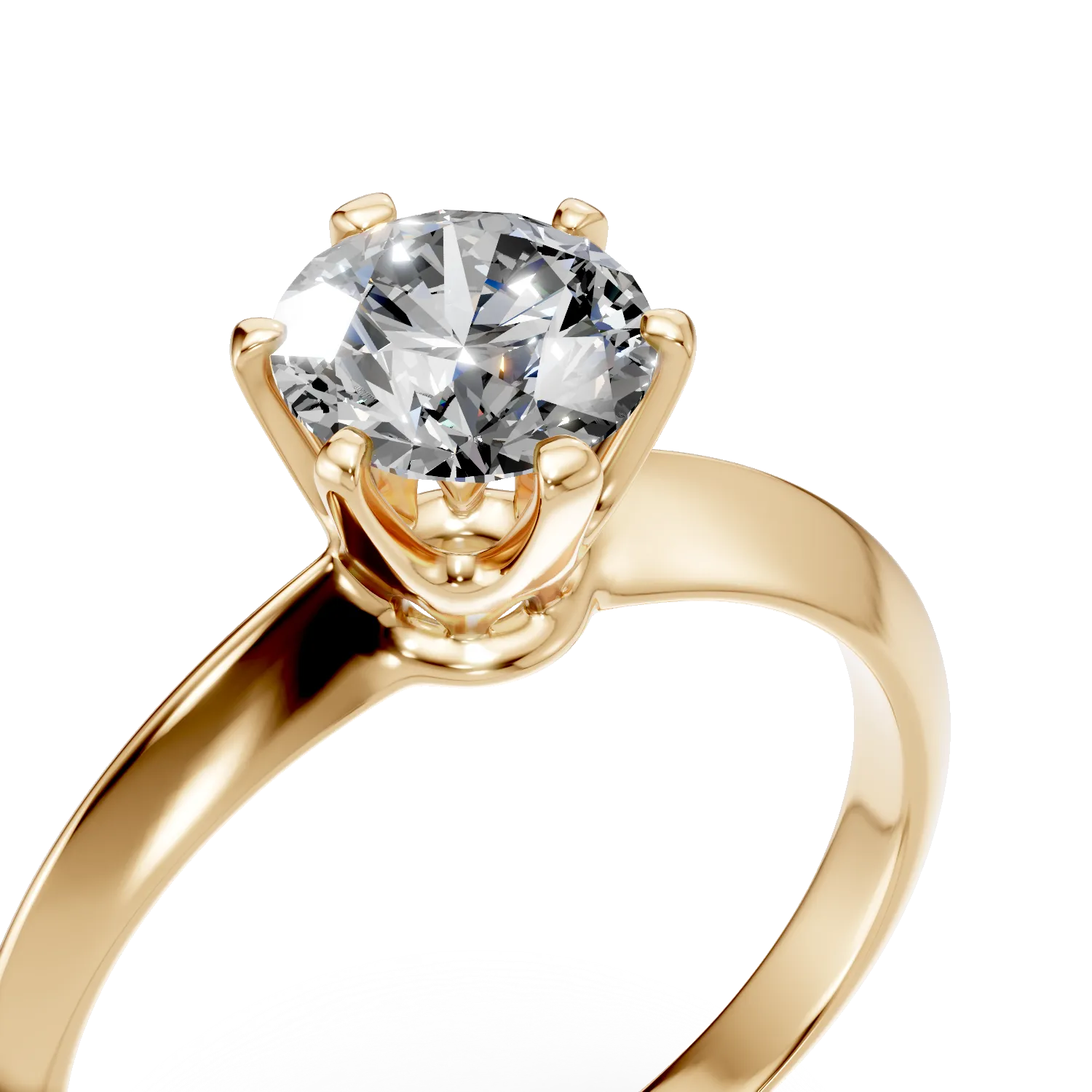 Yellow gold engagement ring with 1ct diamond