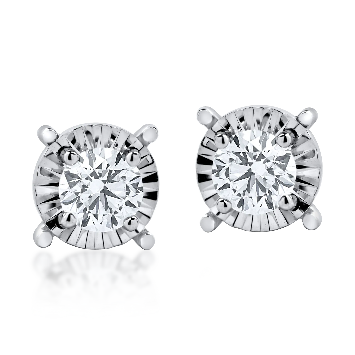 Cercei din aur alb cu diamante de 0.6ct - 1 | YEO