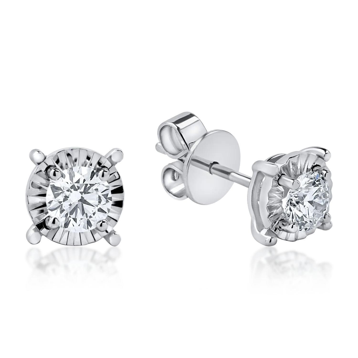 Cercei din aur alb cu diamante de 0.6ct