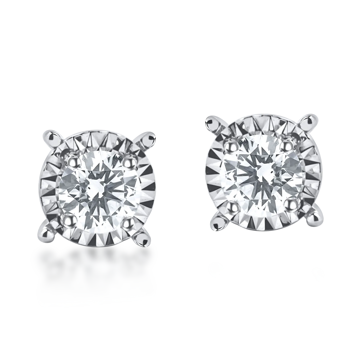 Cercei din aur alb cu diamante de 0.6ct - 1 | YEO