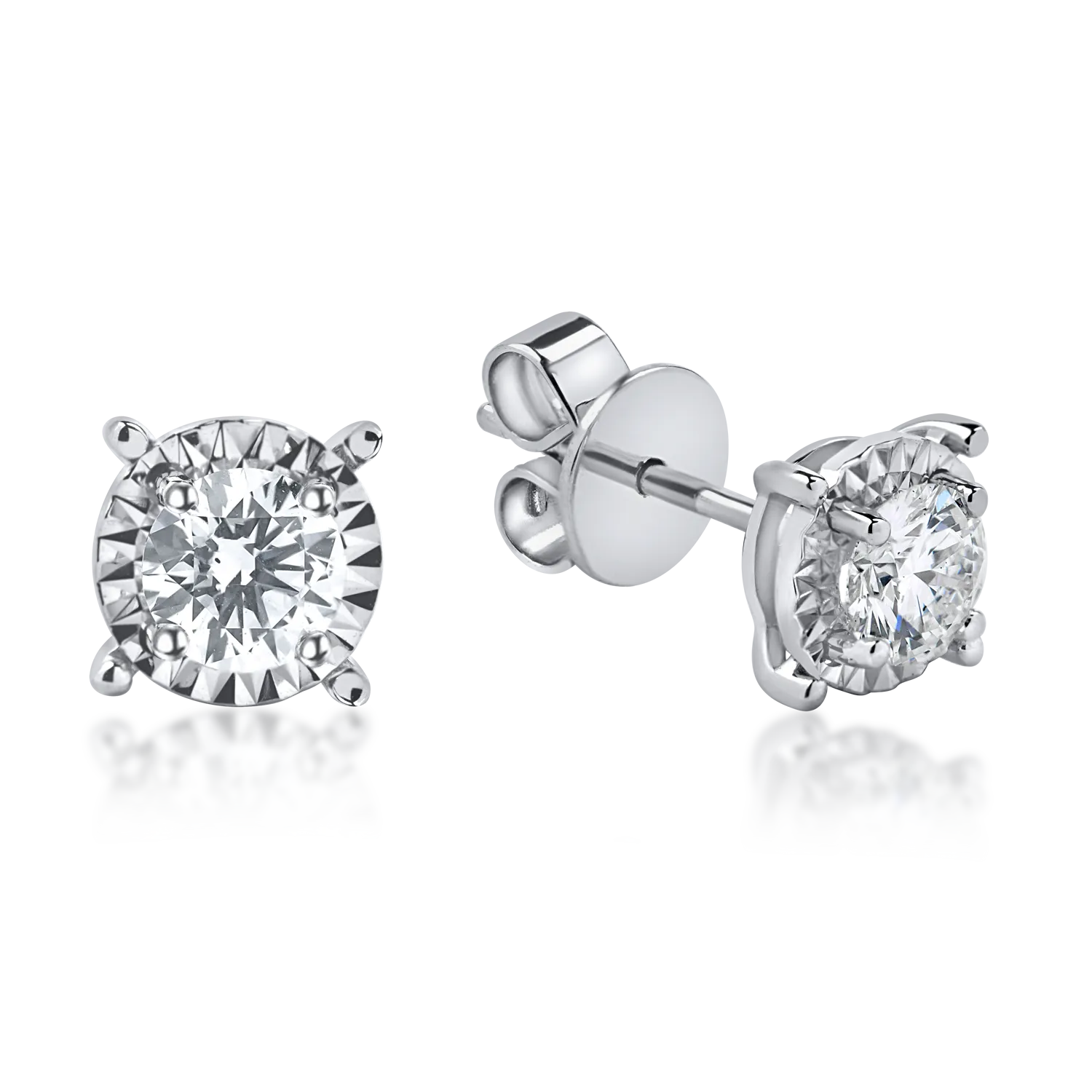 Cercei din aur alb cu diamante de 0.6ct