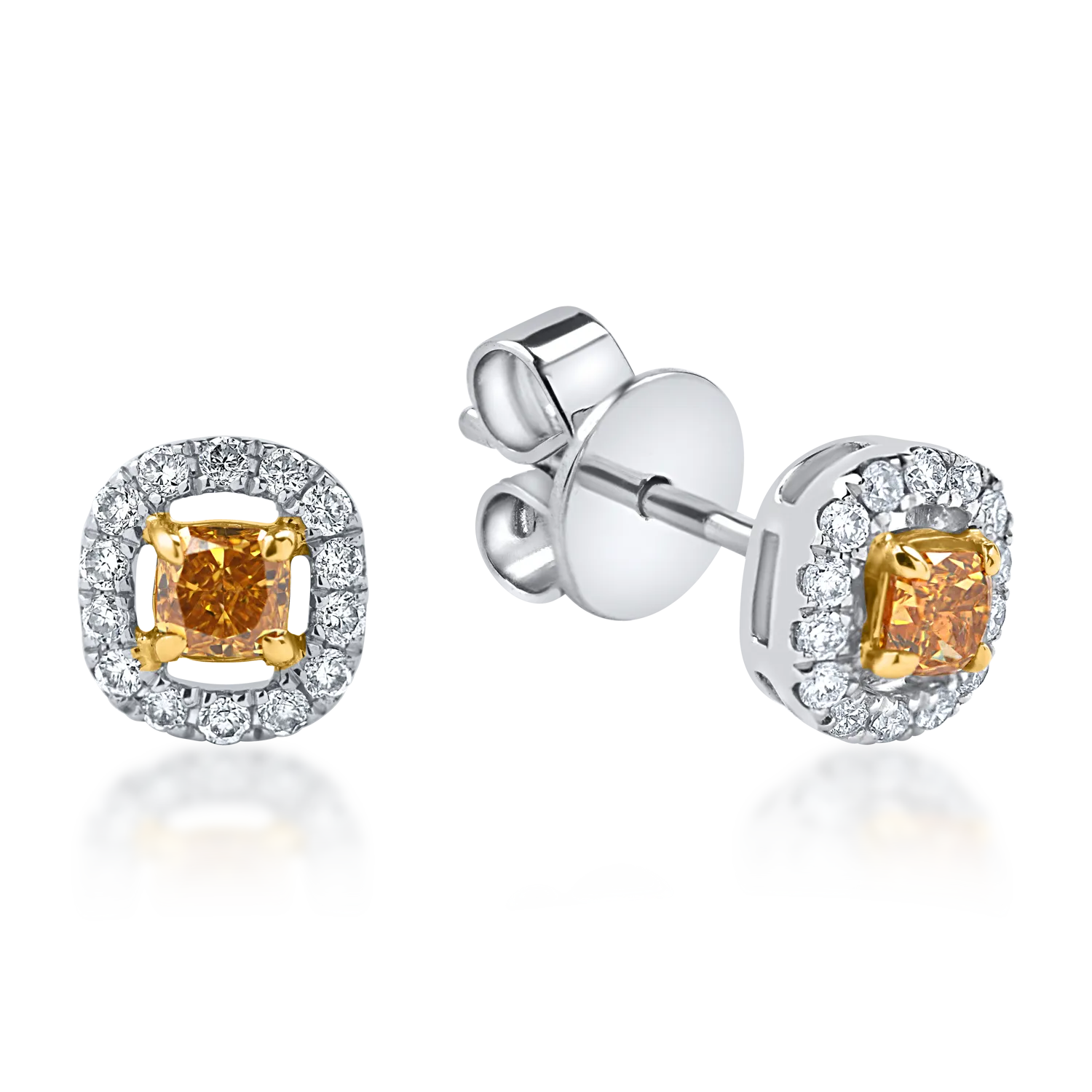 Cercei din aur alb cu diamante de 0.4ct