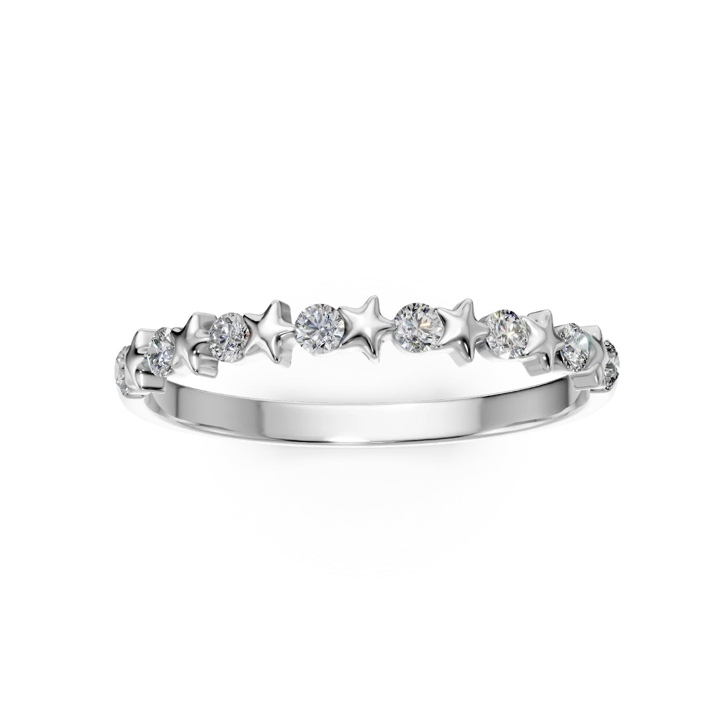 Пръстен от бяло злато с 0.1кт диаманти