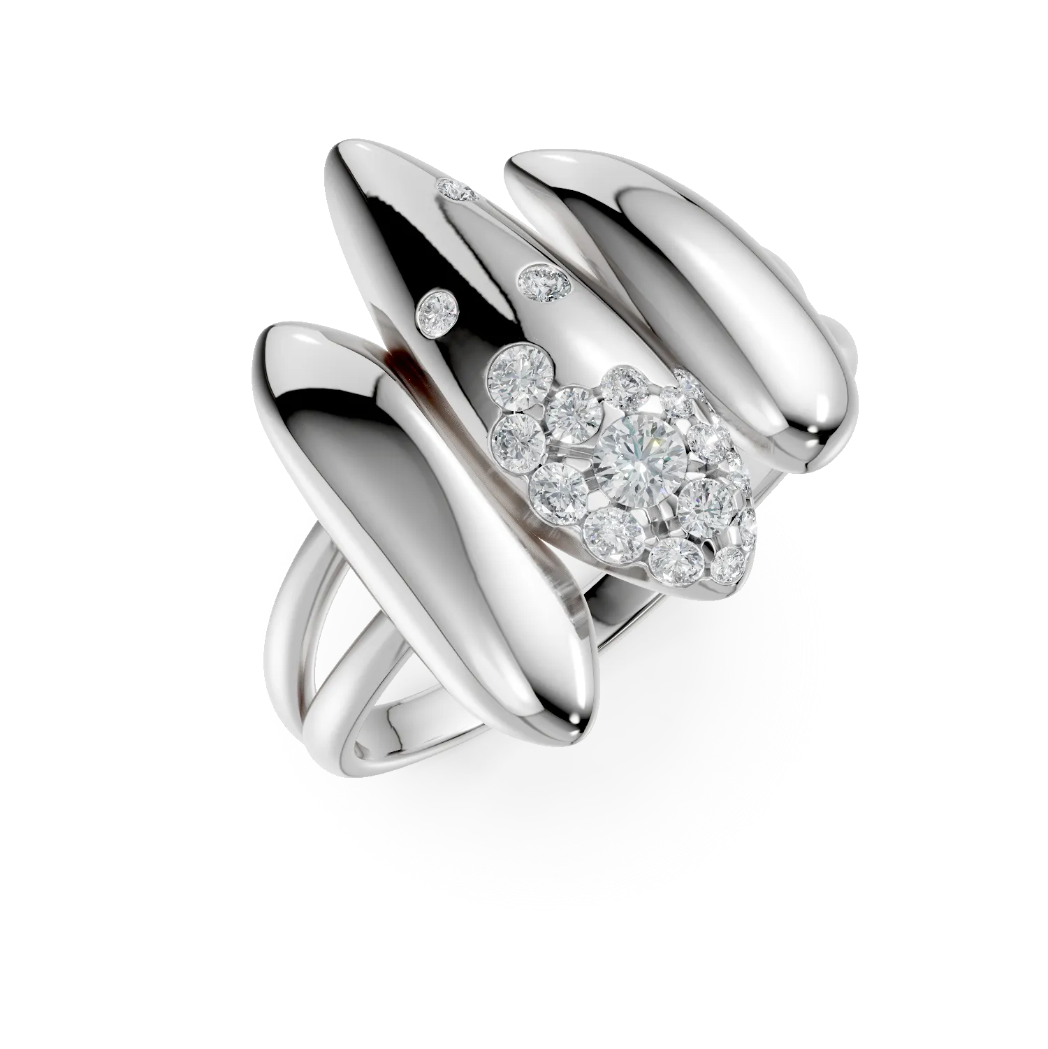Inel din aur alb cu diamante de 0.19ct