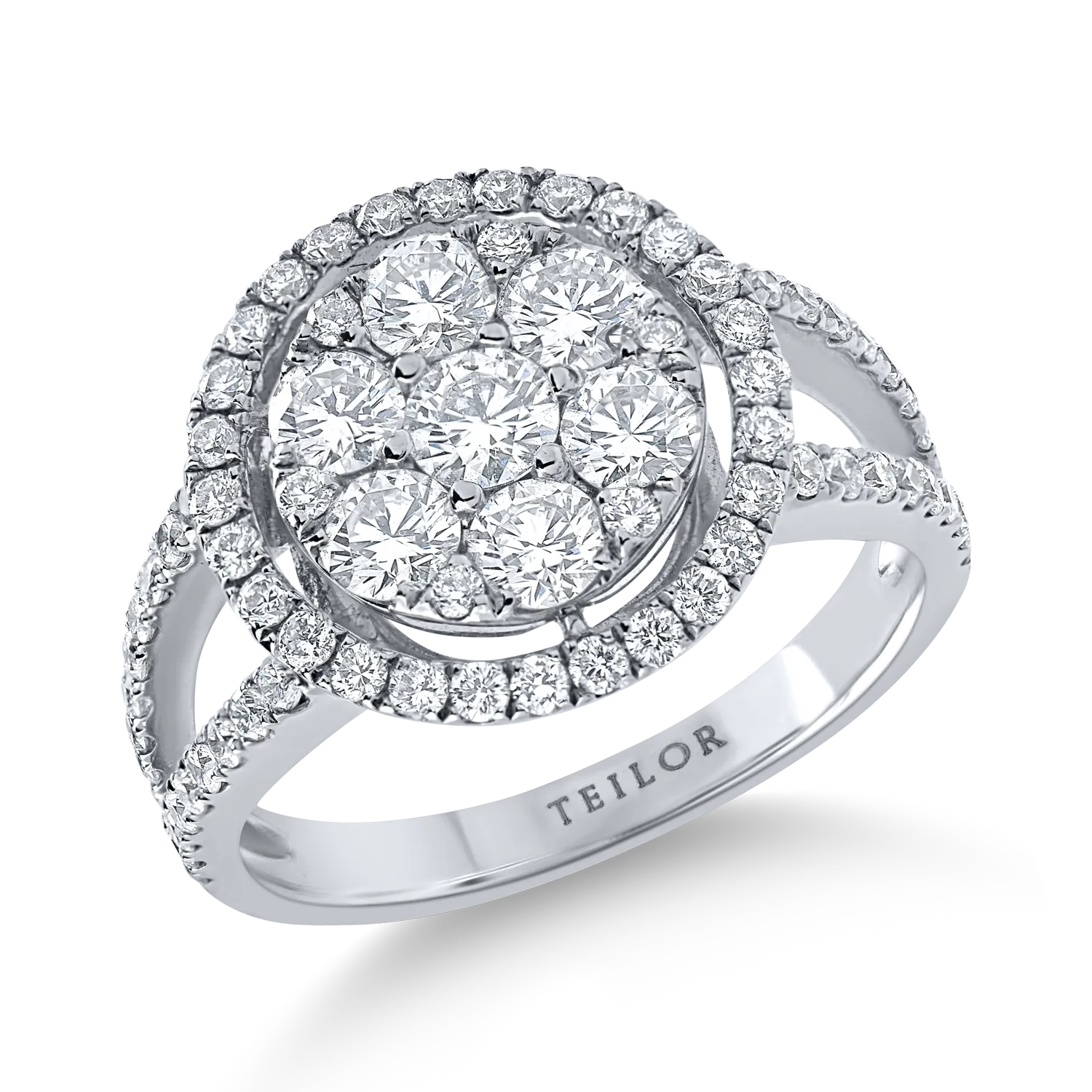 Inel din aur alb cu diamante de1.5ct