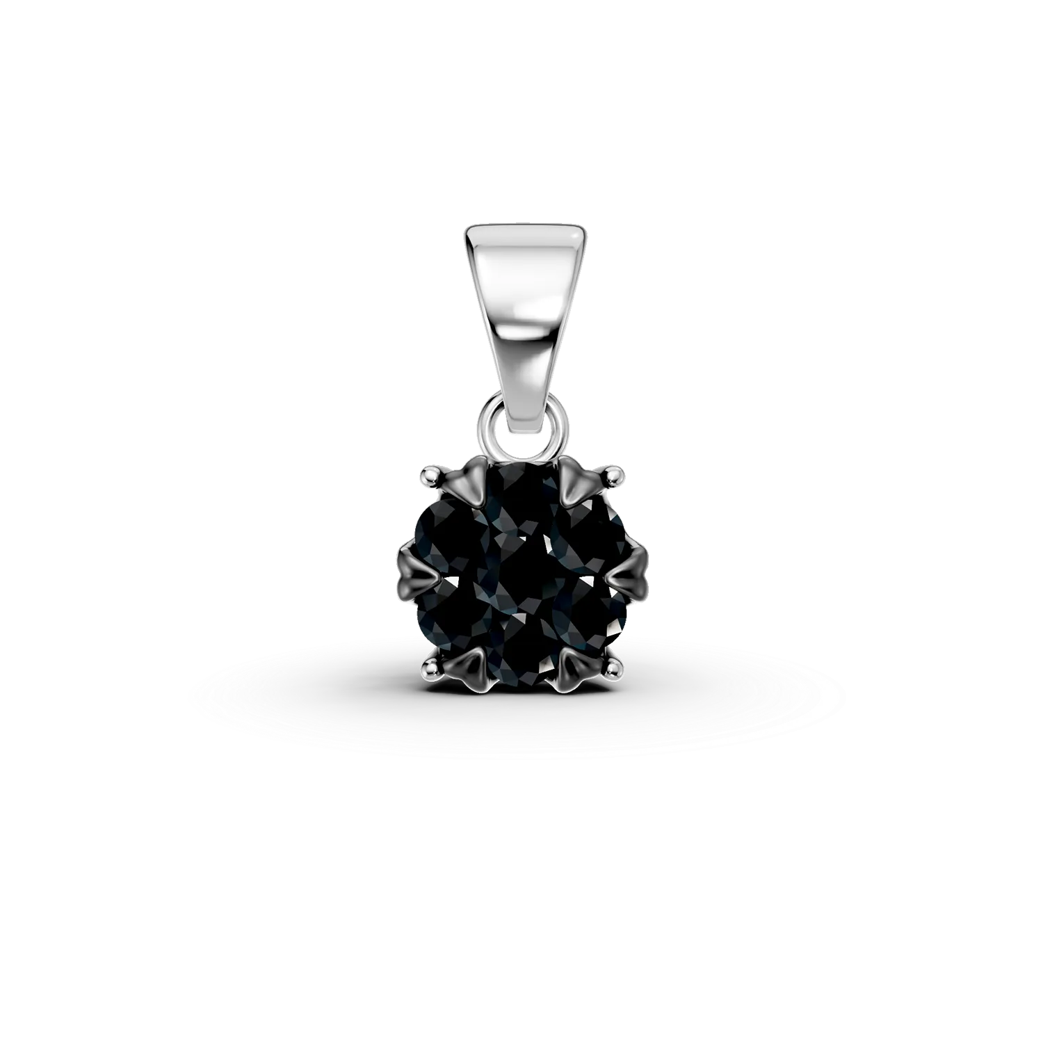 Pandantiv din aur alb cu diamante negre de 0.2ct