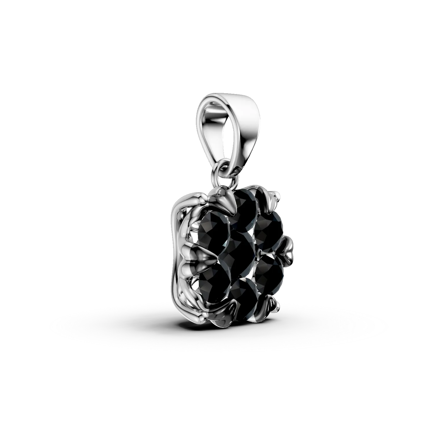 White gold pendant with 0.6ct black diamonds