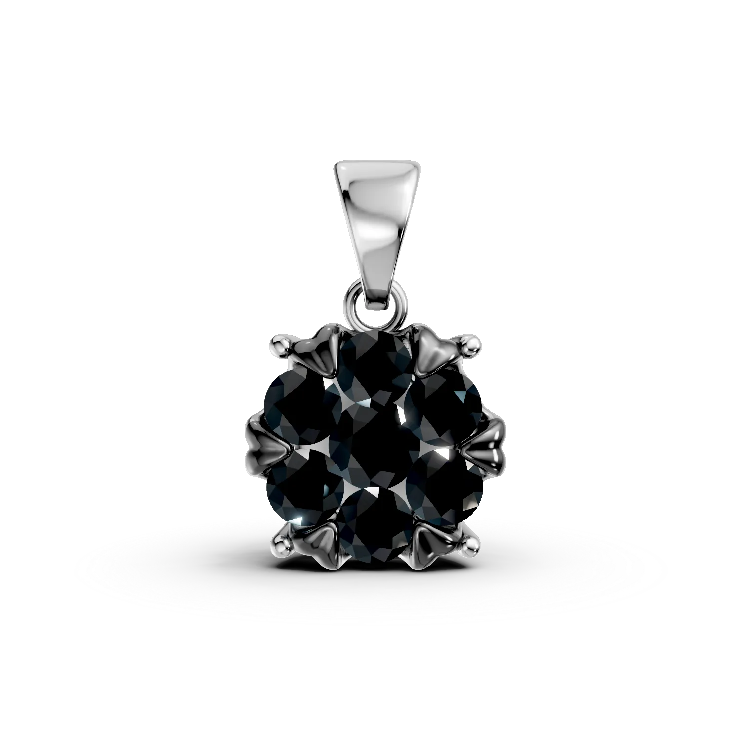 Pandantiv din aur alb cu diamante negre de 0.6ct