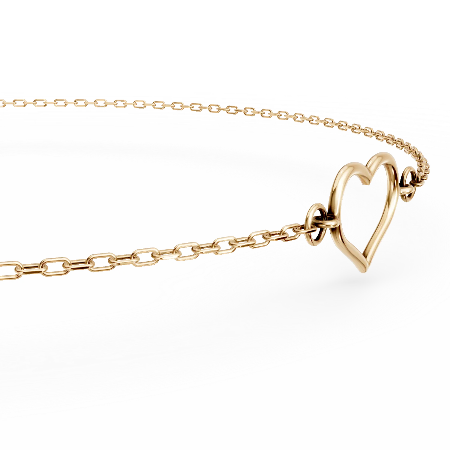 Yellow gold heart bracelet