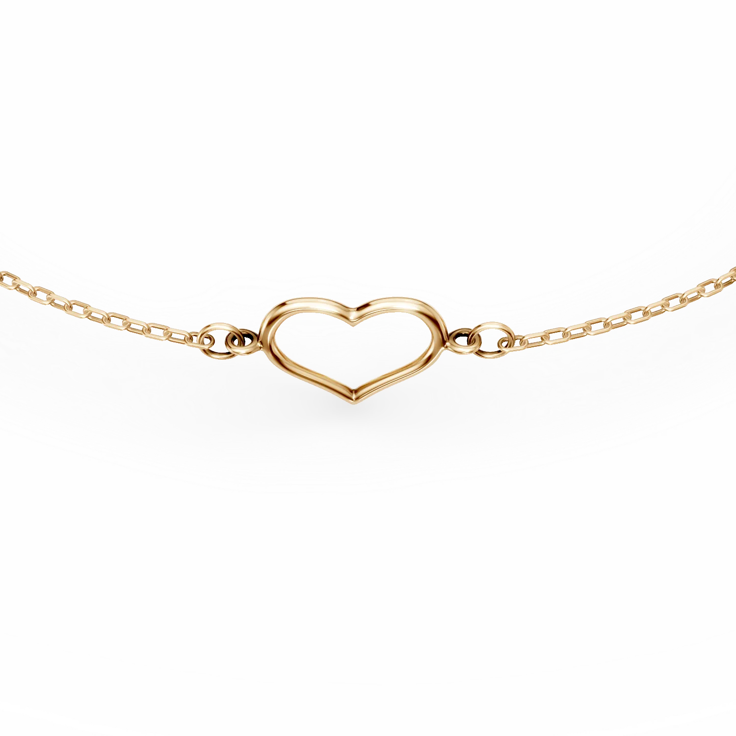 Yellow gold heart bracelet
