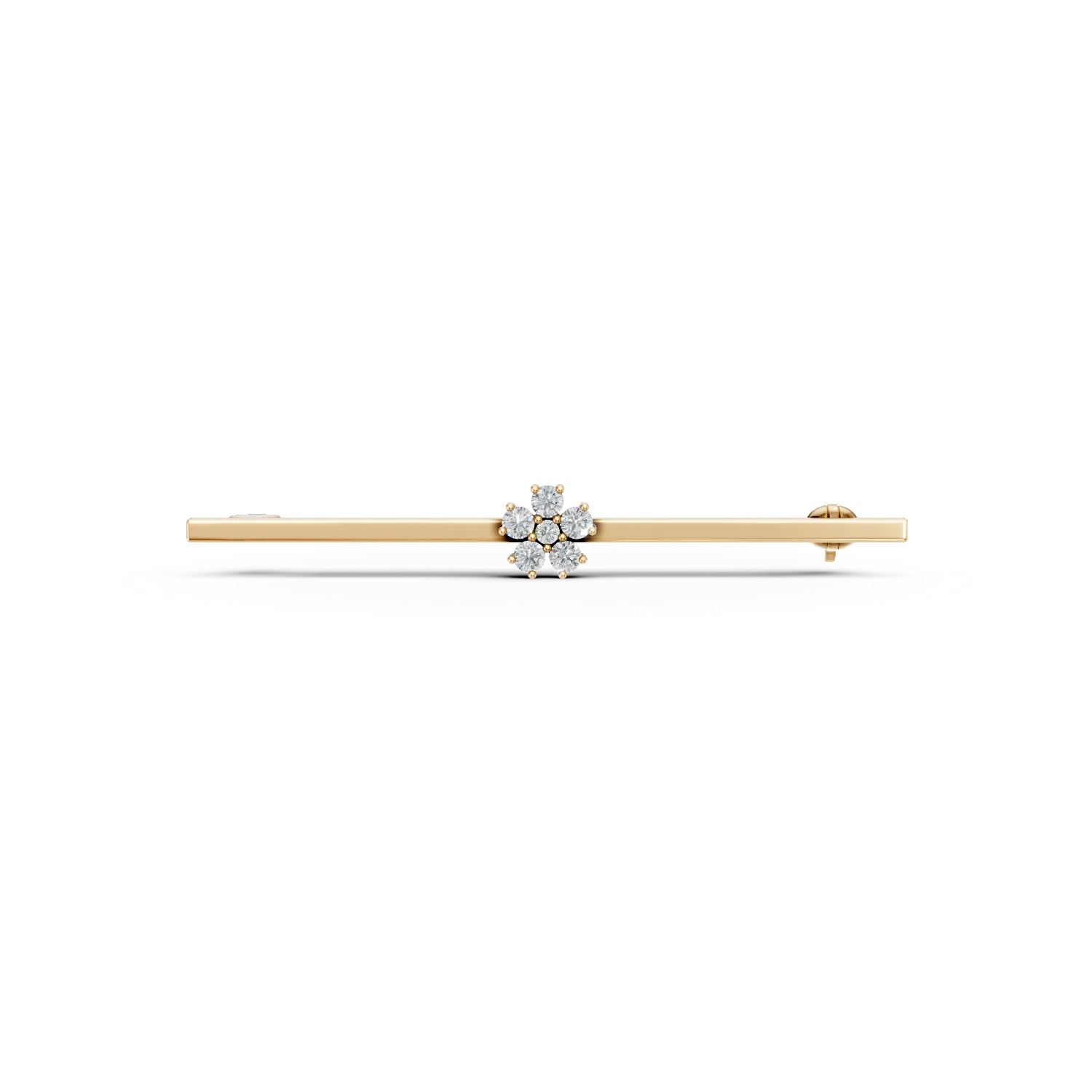 Yellow gold flower brooch-190827